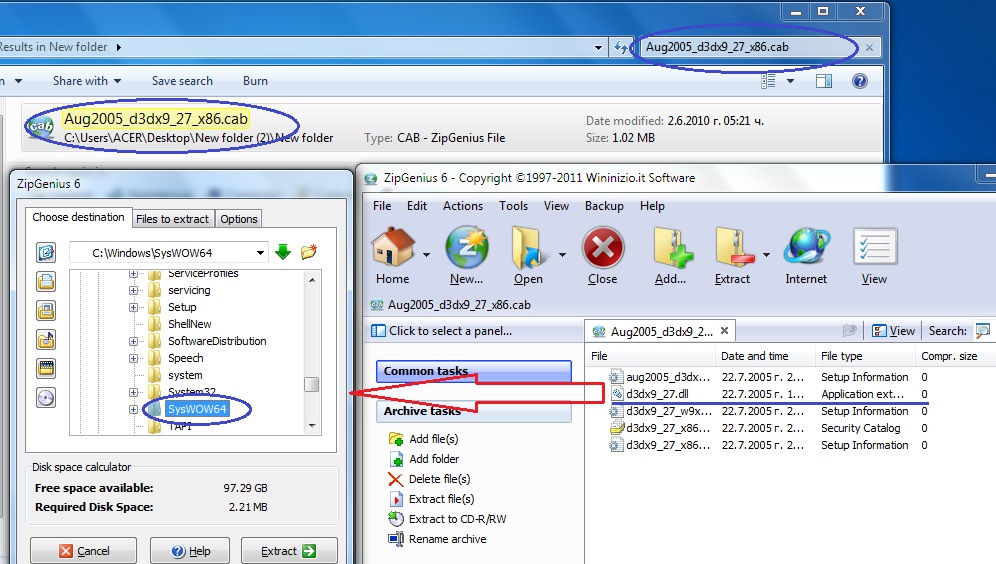 how to install dll files in windows 7 64 bit