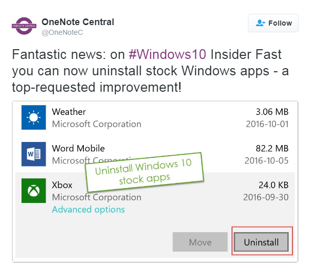 how to remove preinstalled office 365 from windows 10
