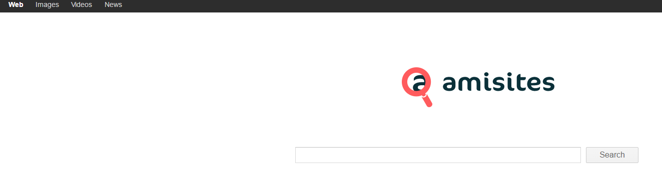 The Amisites homepage. Amisites works like a classical browser hijacker.